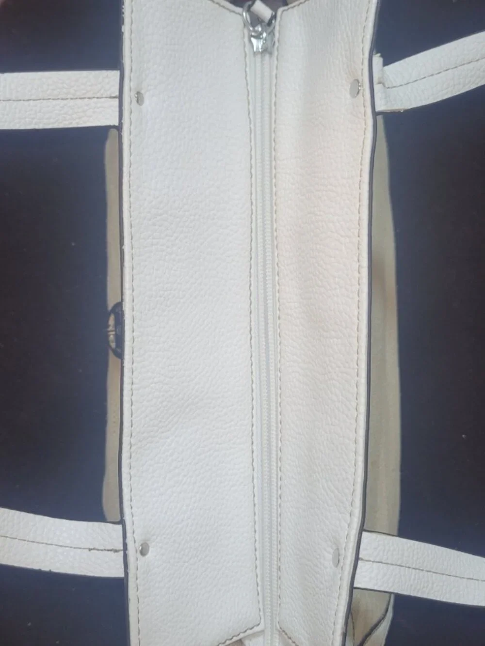 Dana Buchman Beige and White Straw Satchel [Item # HR#05]
